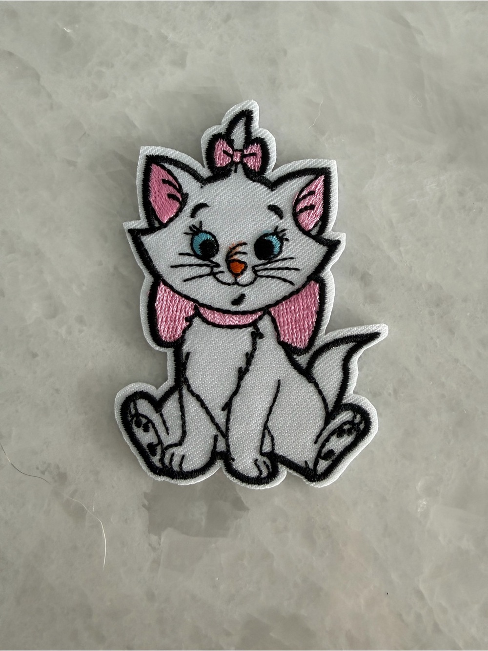 Pink & White Cat Embroidered Patch